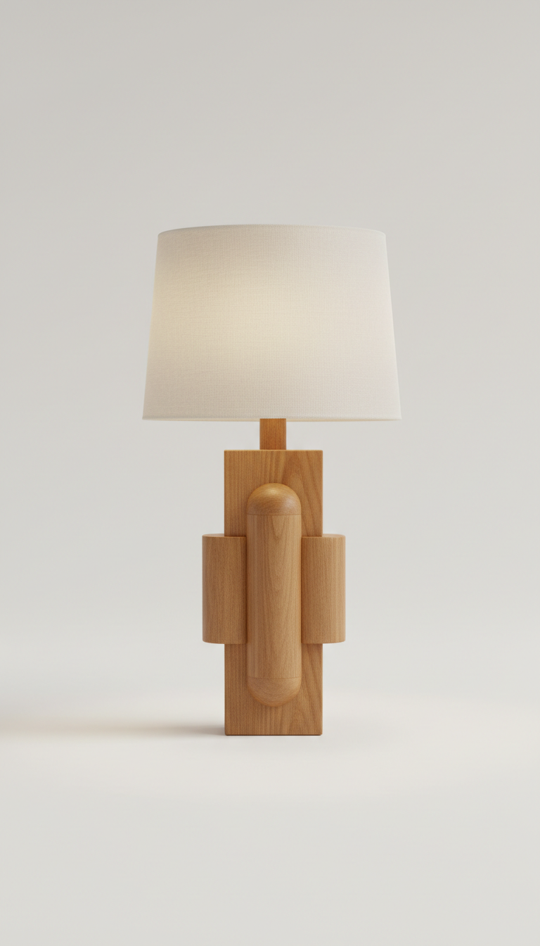 Solid wood table lamp